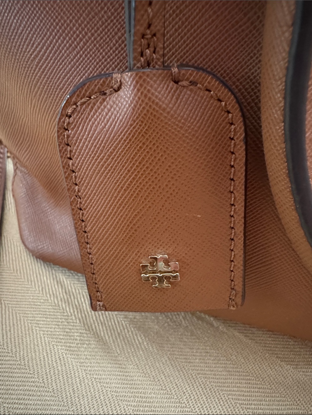 Tory Burch Chestnut Brown Leather Double-Zip Satchel - Picture 2 of 8